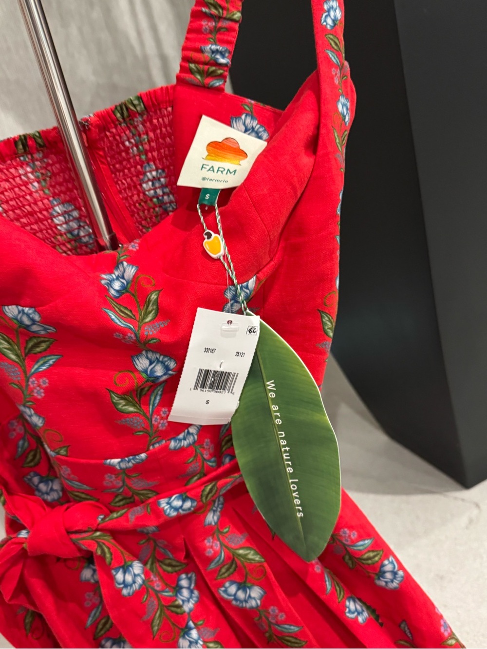 NWT FARM Rio Floral Sweet Bloom Bouquet Red Mini Dress Small - Picture 3 of 10